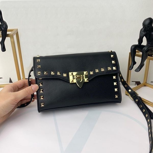 

summer 2019 new designer handbag rivet monochrome shoulder bag simple fashion cut design, luxury ladies bag