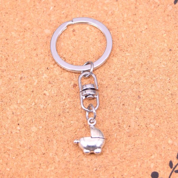 Keychain de moda 16*13mm 3d carruagem de beb￪s buggy Pram pendentes