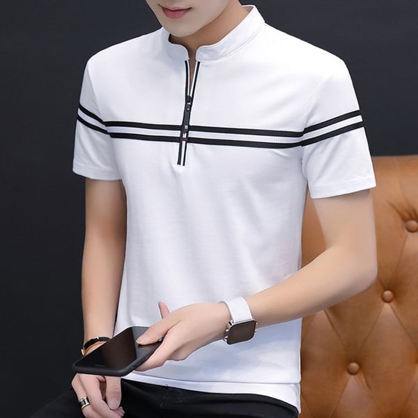 

shirt -shirt короткий рукав отворотом чистого хлопка мужская одежда тенденции моды мужской одежды в 2020 году летом hvcrb, Blue