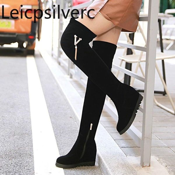 

женские сапоги осень и зима новый раунд голова молния кисточкой внутренний рост низкий накренился женской сапоги 34-39, Black