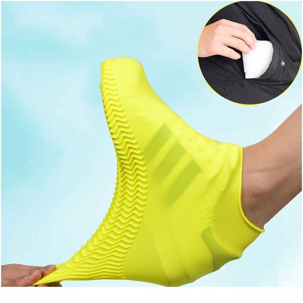 

outdoor latex shoe cover sile cycling rain shoes boot covers reusable waterproof thickening non-slip wear foot cover bbyynt