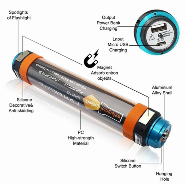 

ip68 camping lantern with magnet 6-modetent light power bank portable emergency mosquito repellent light1