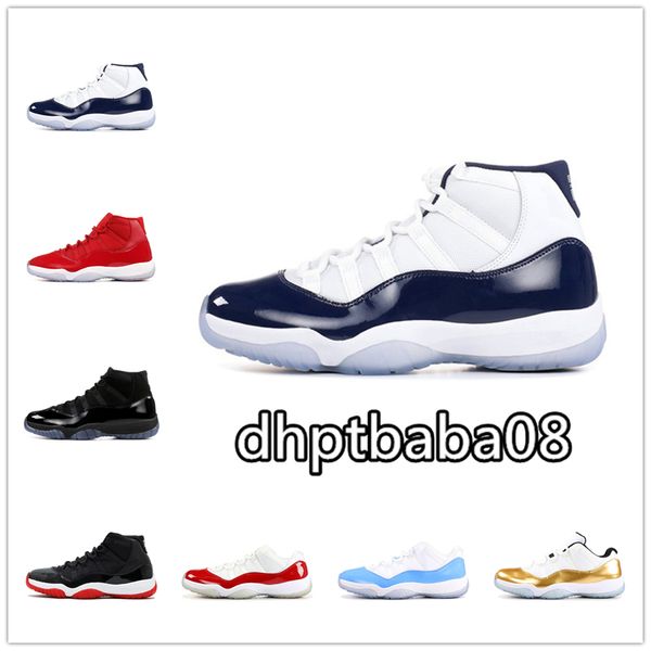 

25th anniversary concord bred 11 11s men women jumpman basketball shoes space jam cap and gown legend blue sports sneakers mens trainers, White;red