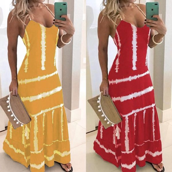 

2019 autumn new slim-fit long with hanging neck and horizontal print mop 2019 autumn new slim-fit long dress with hanging neck and horizonta, Black;gray