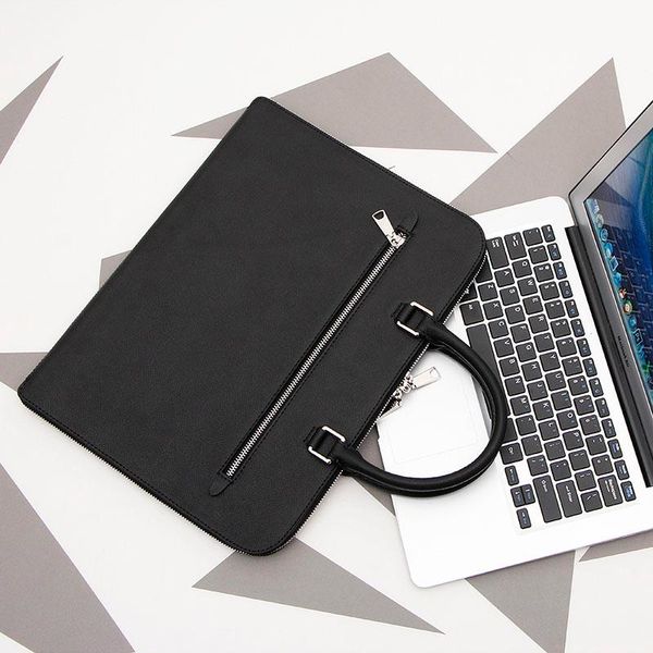 

2020 new ultra-thin handbag genuine leather lapbag simple business briefcase men's cowhide file package