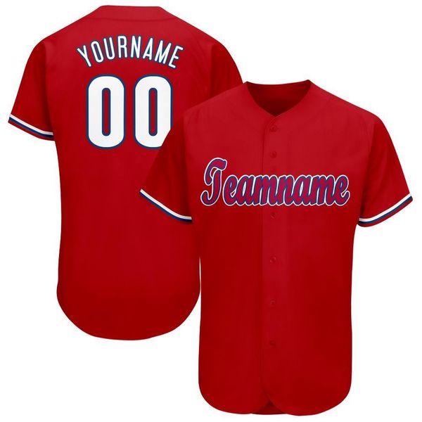 

custom red white-royal-009 baseball jersey, Blue;black