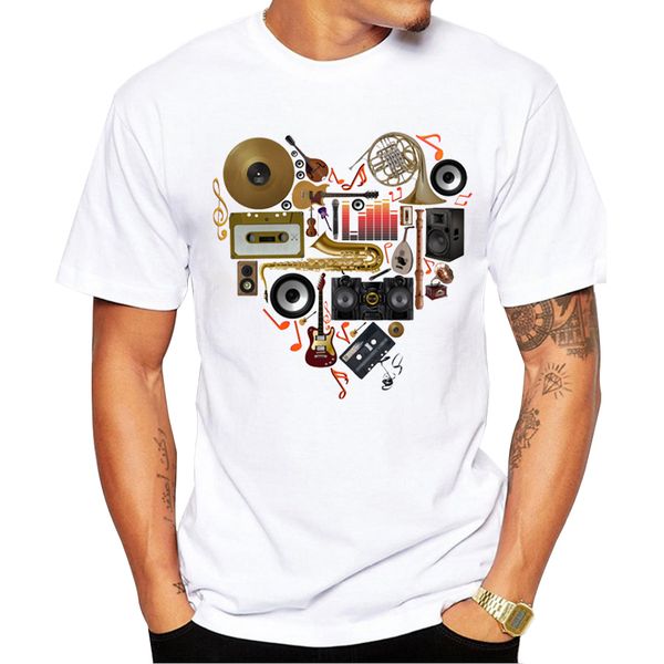 

2018 selling music in love short sleeve vintage musical instrument shrits casual cool sport hooded sweatshirt hoodie t shirt