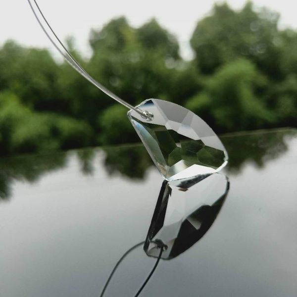 

5pcs k9 3256 axe crystal pendants glass clear diy chandelier crystals prisms beads suncatcher hanging ornament lamp part decor h jllurn