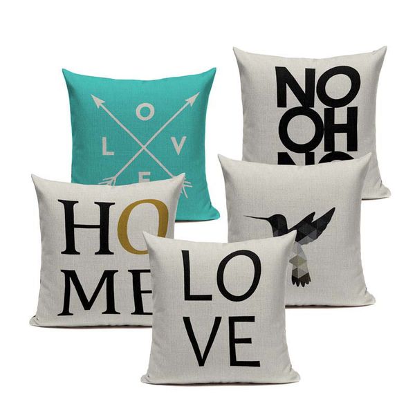 

animal love nordic cushion cover black white geometric house cushion sofa pillow seat minimalist home decor capa de almofada
