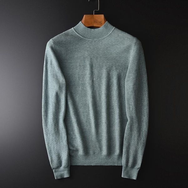 

classic blue grey wool sweater men luxury half turtleneck mens sweaters autumn and winter solid color slim fit sweaters man 4xl, White;black