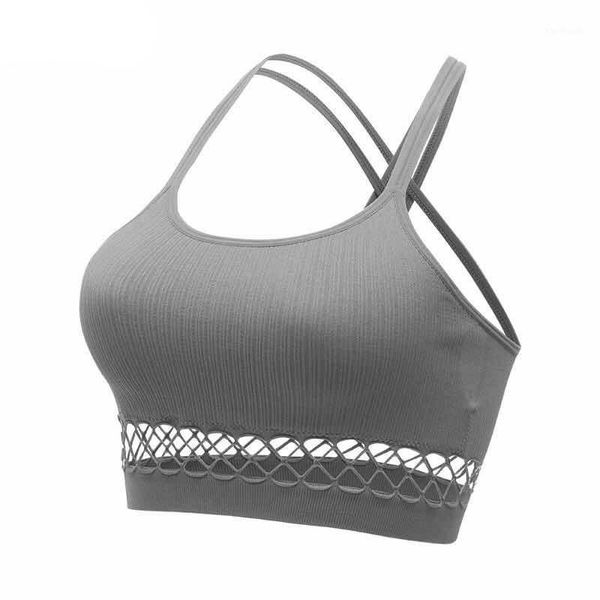 

hanchaoliu gym clothing women sports bra mesh breathable push up female fitness underwear seamless running yoga bra1, White;black