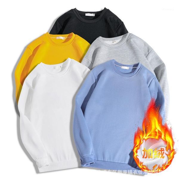 

men's hoodies autumn solid color o-neck hoodies men cotton fleece sweatshirt male hoody fashion sweatshirt 1, Black