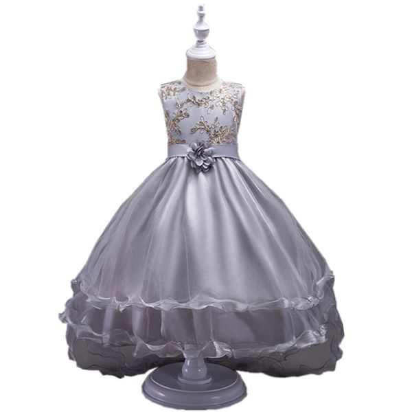 

italy older children girl dress girls long halloween christmas tulle dress tutu baby zipper kids fashion flower dresses, Red;yellow