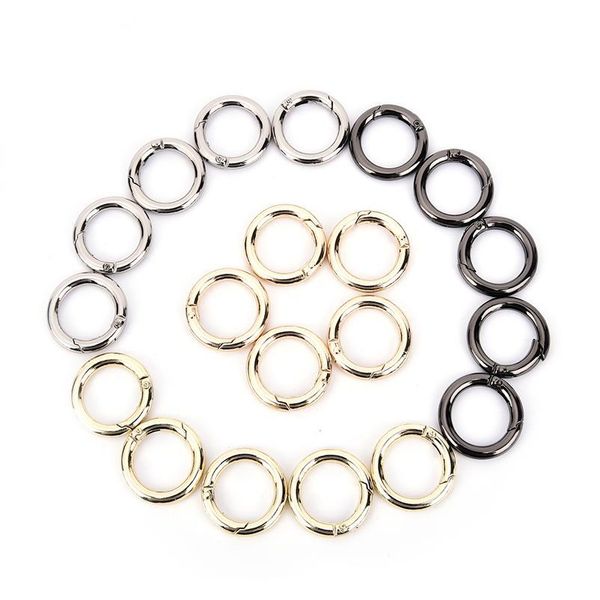 

10pcs zinc alloy circle round carabiner camping spring snap clip outdoor bags hooking keychain climbing water cup link jllbhq