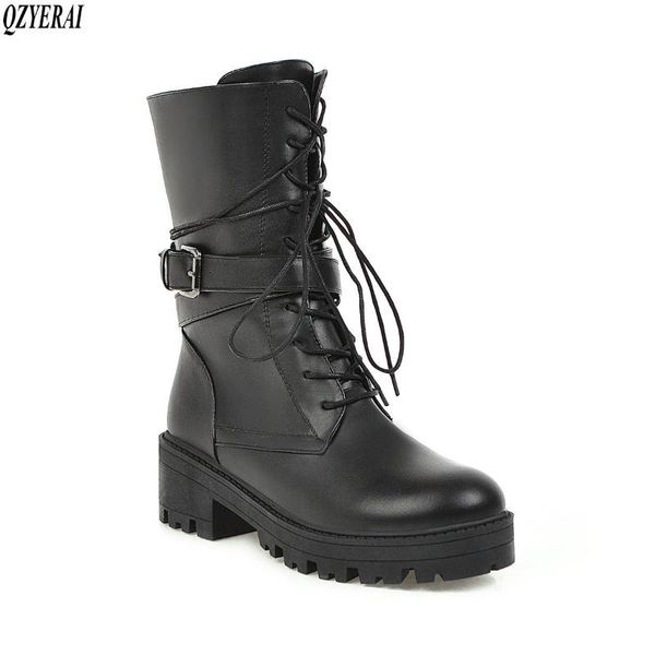

qzyerai new winter women's boots lace-up thermal martin boots, non-slip soles midsole for women's boots women shoes sizes 34-43, Black