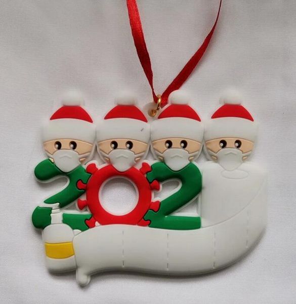 

christmas pendent gift pvc 2020 decoration quarantine tree snowman family of ornament with mask hand sanitized gga36824o
