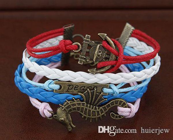 

charm bracelets beautifully fashion statment bohemian wrap bracelet snap snake lovers leather pulseras infinity bracelets, Golden;silver