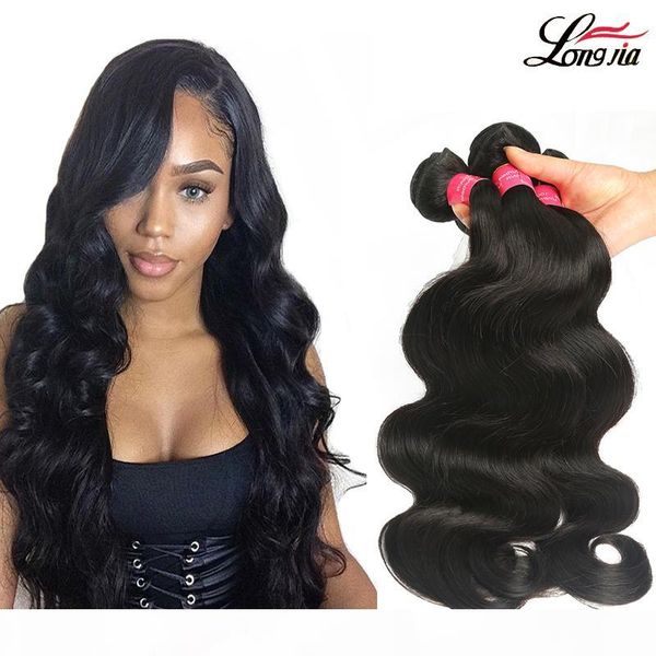 

charmingqueen malaysian body wave hair bundles 8-28 inch unprocessed body wave human hair extensions natural body wave virgin hair weaves, Black