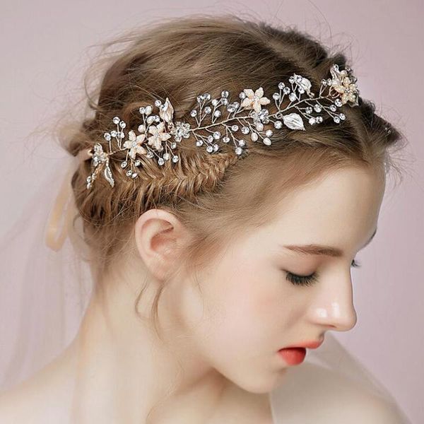 

fashion crystal flower leaf wedding bridal luxury tiara magnificent wedding hair accessories flower studio headband, Golden;silver