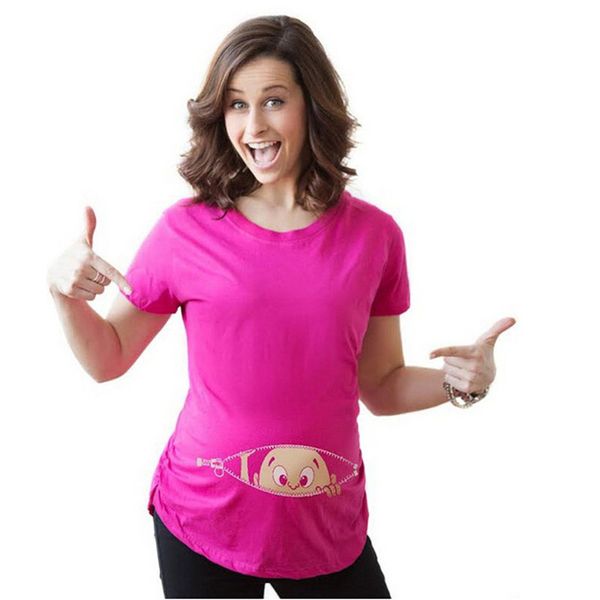 Nuova maglietta in gravidanza di maternità estiva Women Fumettoni Cartoon Tee Stampa per bambini T-shirt divertente Plus M-3XL LJ201119