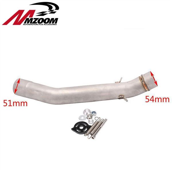 

motorcycle exhaust muffler 51mm adapter middle tube connect link pipe escape steel for z800 z 800 z750 z 750 2007-2012