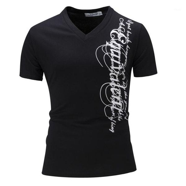 

wholesale- new v collar cotton men's t shirt brand summer white short-sleeved tees male camisa masculina t-shirt slim male 3xl1, White;black