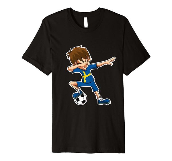 

sport brand new 2019 summer mens short sleeve dabbing soccers boy jersey shirt, sweden flag footballer tee