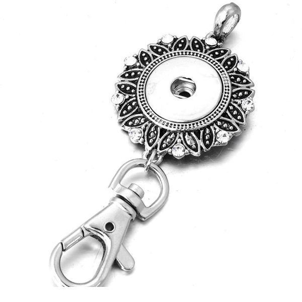 

new snap jewelry 18mm crystal snap key chains for keyring women gifts girl keychain bag penda bbywdx, Slivery;golden
