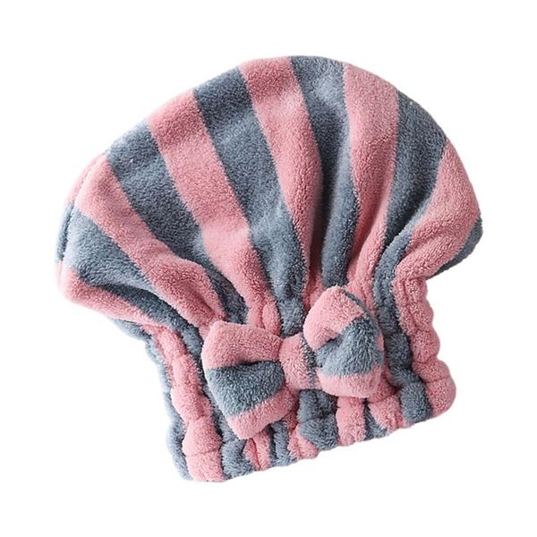 

1pc striped shower cap lovely bathing cap bathroom home absorbent shower