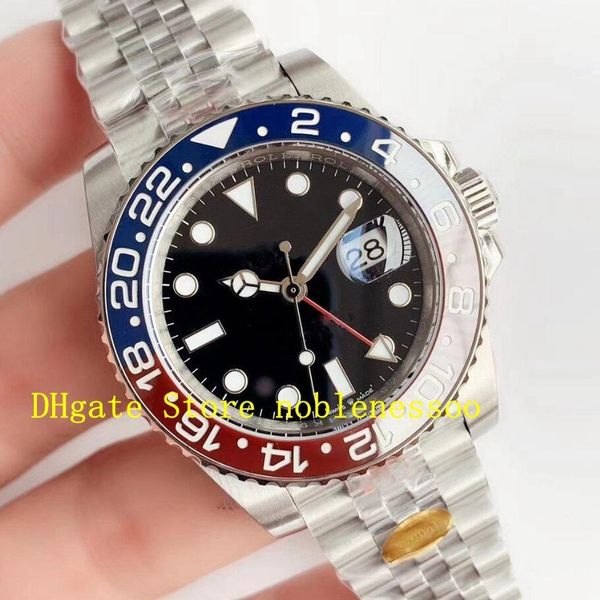 

super n factory watch mens 40mm ceramic bezel 904l basel world 126710 blro 126710blro 126710blnr pepsi red blue bezel eta 2813 mens watches, Slivery;brown