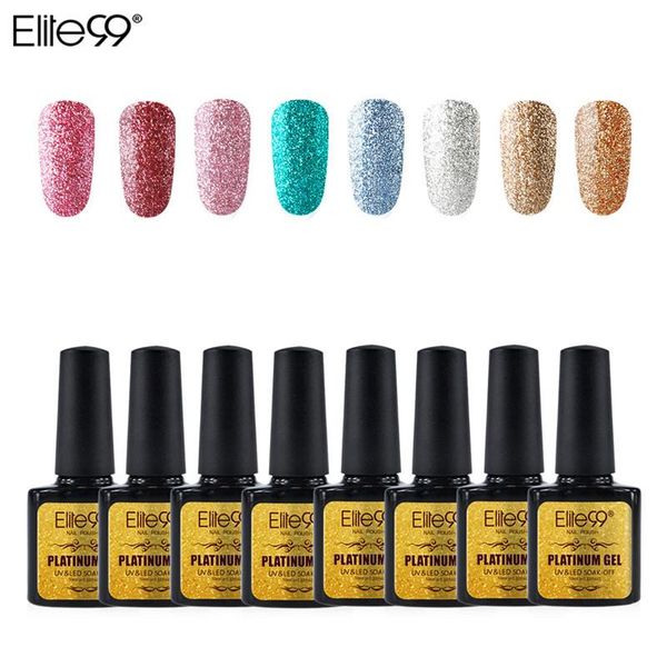 

nail art kits elite99 uv gel polish 8pcs set all for manicure hybrid rose gold glitter vernis base nails soak off laquer
