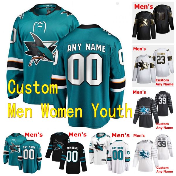 

2020 2021 san jose sharks hockey jerseys 40 devan dubnyk 89 hal-beh-gah-watts 53 nicolas meloche custom men women youth stitched, Black;red