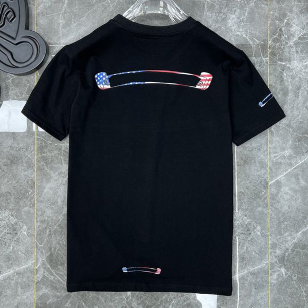 

ch men's loose summer classic designer t shirts chromes short sleeves letter horseshoe sanskrit cross print sweatshirts t-shirts woman, White;black