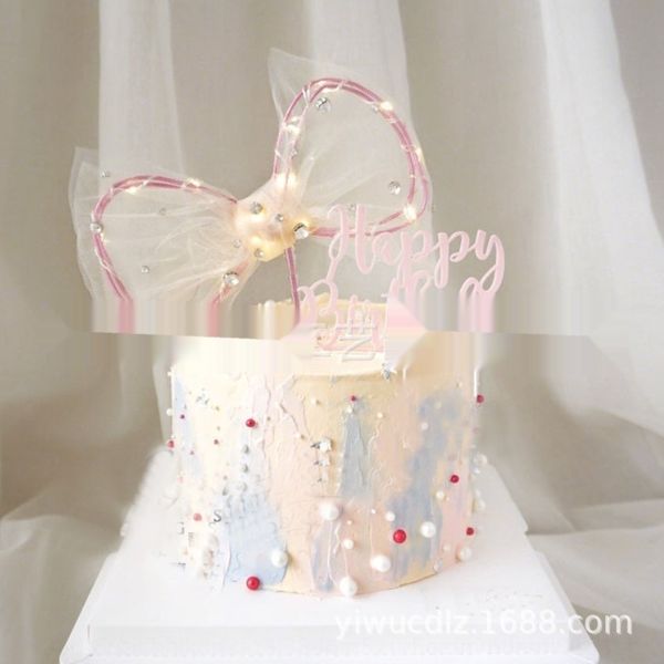 

q0kph inter plug-in wire mesh bowknot butterfly screen cake internet celebrity wire mesh bowknot butterfly net cake screen celebrity plug-in