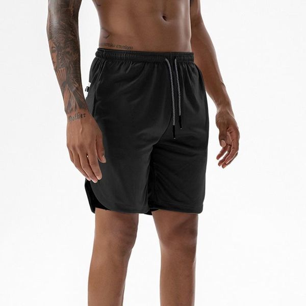 

new men's 2 in 1 joggers shorts security pockets double shorts with pocket fitness solid camo workout1, White;black