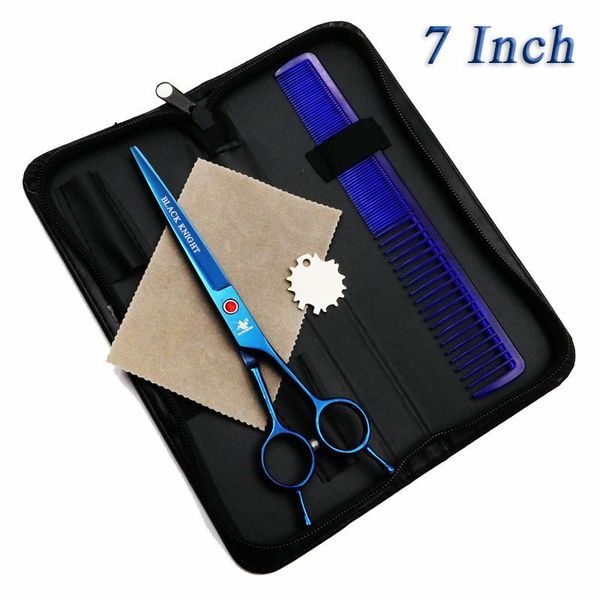 

7 inch professional hairdressing scissors pet grooming scissors barber cutting shears blue style with comb left/right hand use