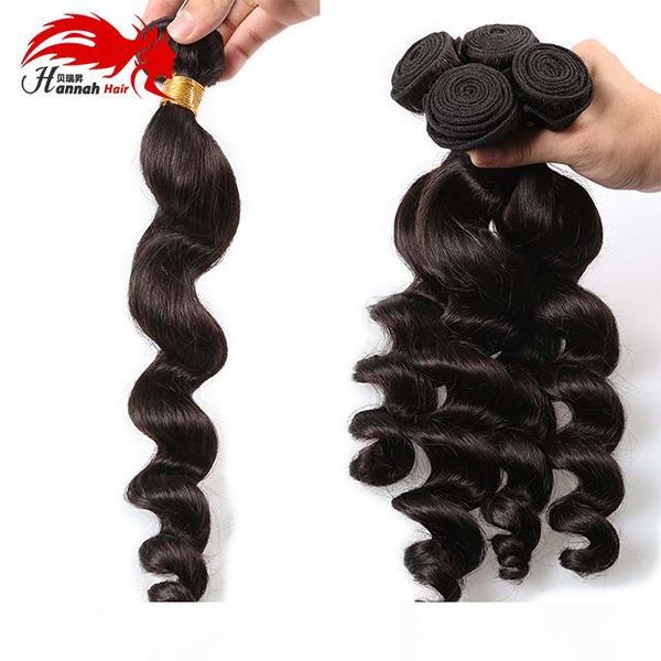 

hannah product brazilian loose wave virgin remy hair 3 bundles loose weave curly virgin brazilian hair brazilian virgin human hair bundles, Black