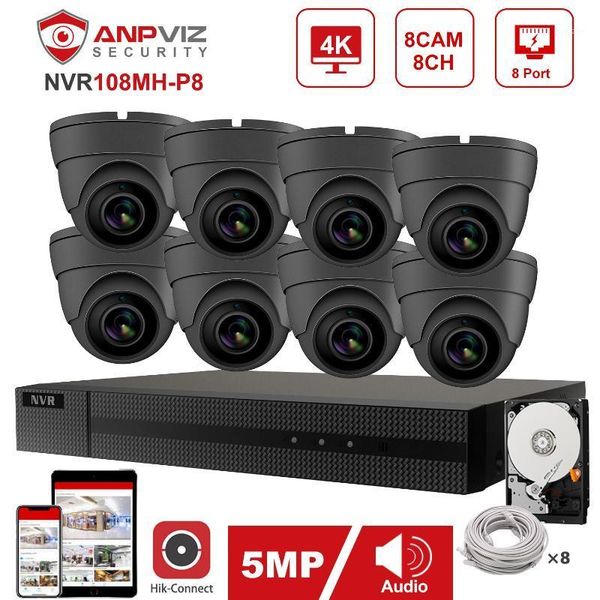 

hikvision oem nvr 8ch 4k 4/6/8pcs 5mp ip camera poe ip system indoor/outdoor camera cctv security surveillance kit ip66 30m1