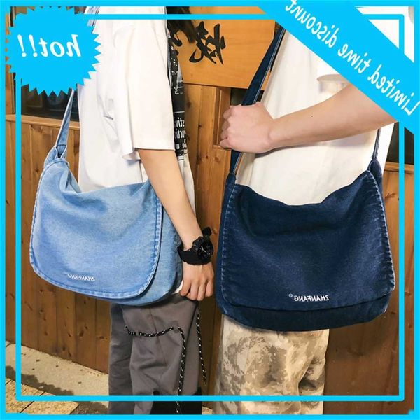 

2020 creative canvas korean couple washed denim bag