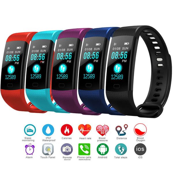 

y5 wristband, smart waterproof watch with heart rate blood prsure monitor, pedometer and fitns trackerbgt
