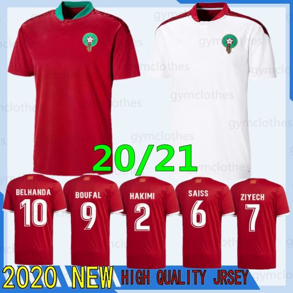 

thai 2020 european morocco soccer jerseys 19/20 maillot de foot ziyech boutaib camiseta de futbol boussoufa el ahmadi football shirt, Black;yellow