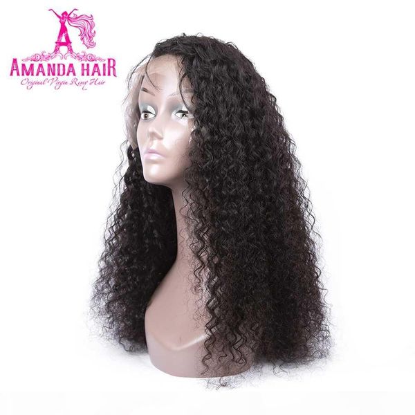 

amanda water wave lace front wigs remy 4x4 lace closure brazilian human hair wigs pre plucked 150% density closure 8-26, Black;brown