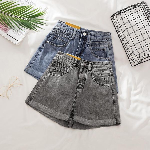 

потерять широкую ногу denim шорт женских джинсов лето новых сексуальный высокой талия карман серого клуб стиль женских a-линия шорты высоког, White;black