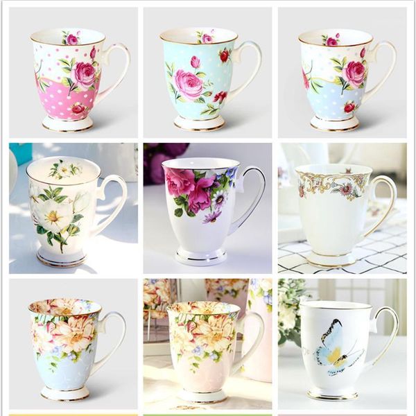 

bone china coffee mugs cafe floral painting milk cup flower cup creative present ceramic vintage goblet water cups and mugs1