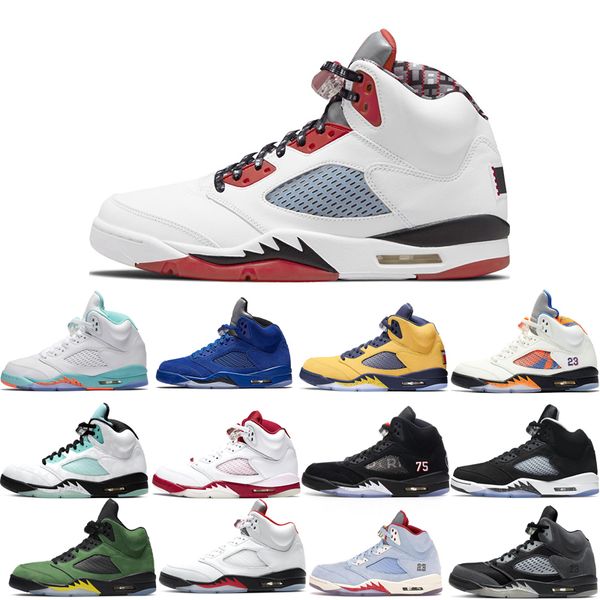 

basketball shoes 5s for men 3 space jam oreo metallic silver laney royal international flight ice fire red wings what the white stealth walk, White;red