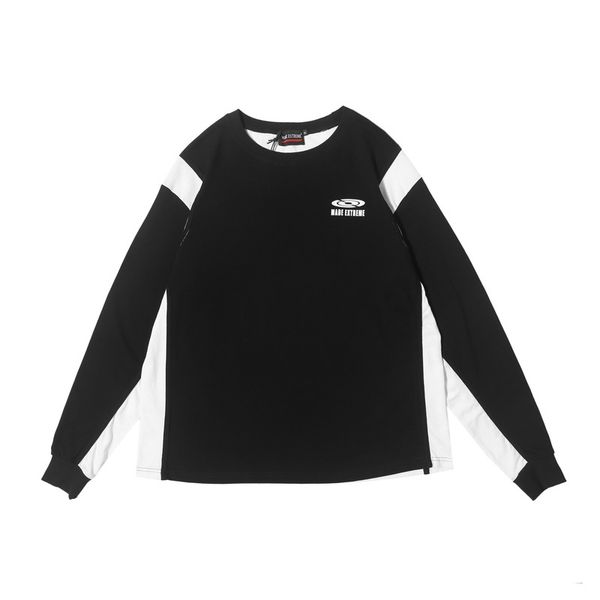 

fashion color matching sweater plus fat and long section hatless youth vitality long-sleeved t-shirt kg-661, White;black