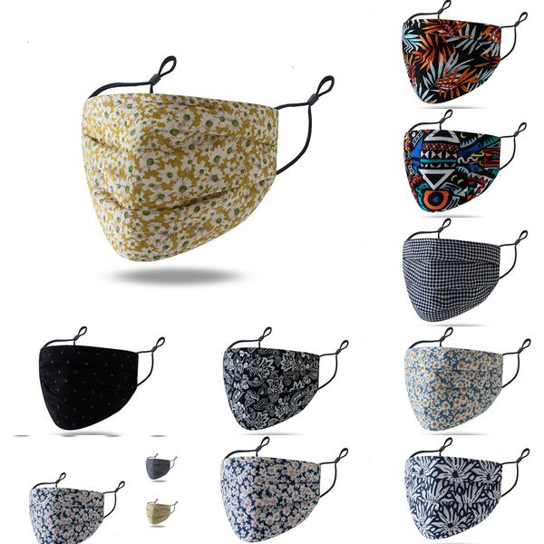 

dhl shipping thin print floral cotton washable reusable protection mouth cover anti dust masks fashion flowers dustproof orlxq, Black