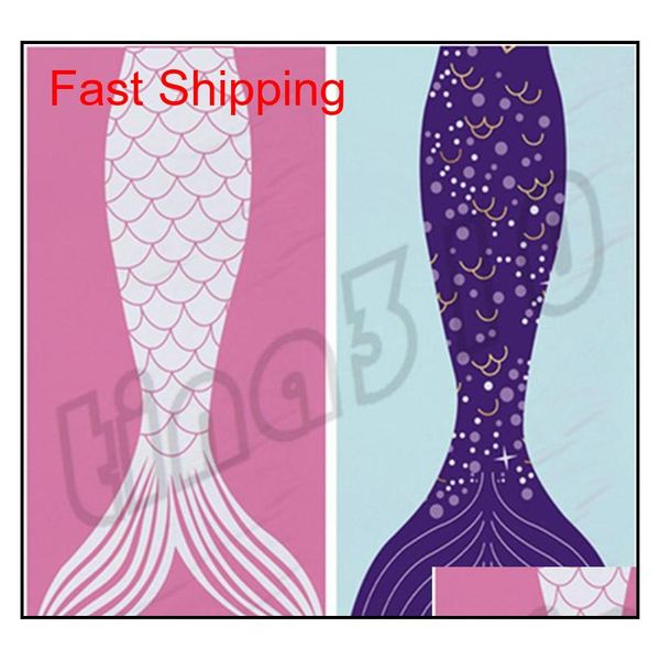 

mermaid tail beach towel fashion rectangle printed towels selling cartoon home bath towel multicolor beach qylpsh lyqlove