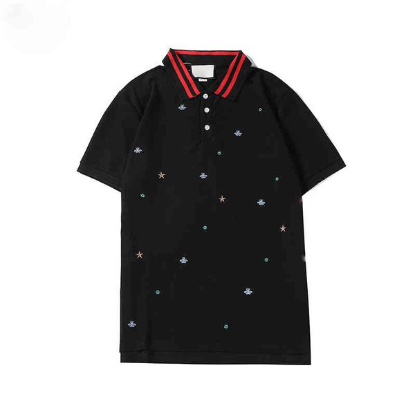 

Men's Polos European and American menswear designers summer home polo shirts men's high-quality -selling letter embroidery short s, White;black