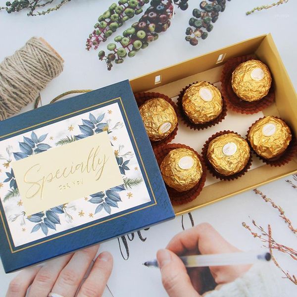 

25pcs specially for you flower gift box paper candy dragee cookies wedding chocolate cake packaging paper boxes party supplies1